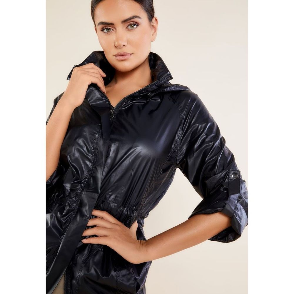 Anatomie Metallic Travel Merika Windbreaker Black Size Small